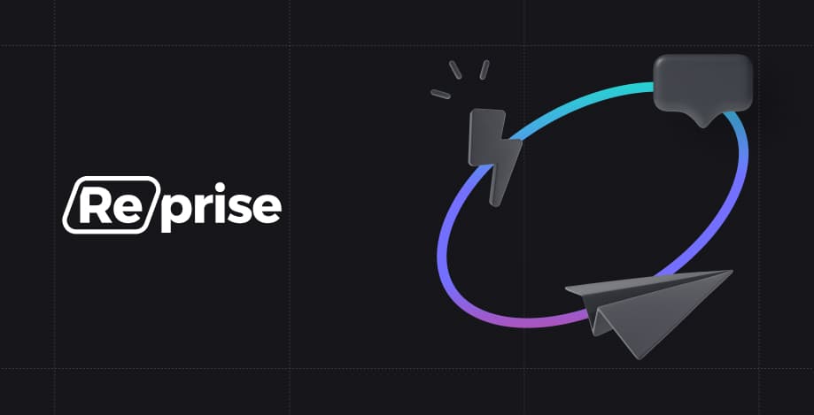 Reprise company branding with circular design elements